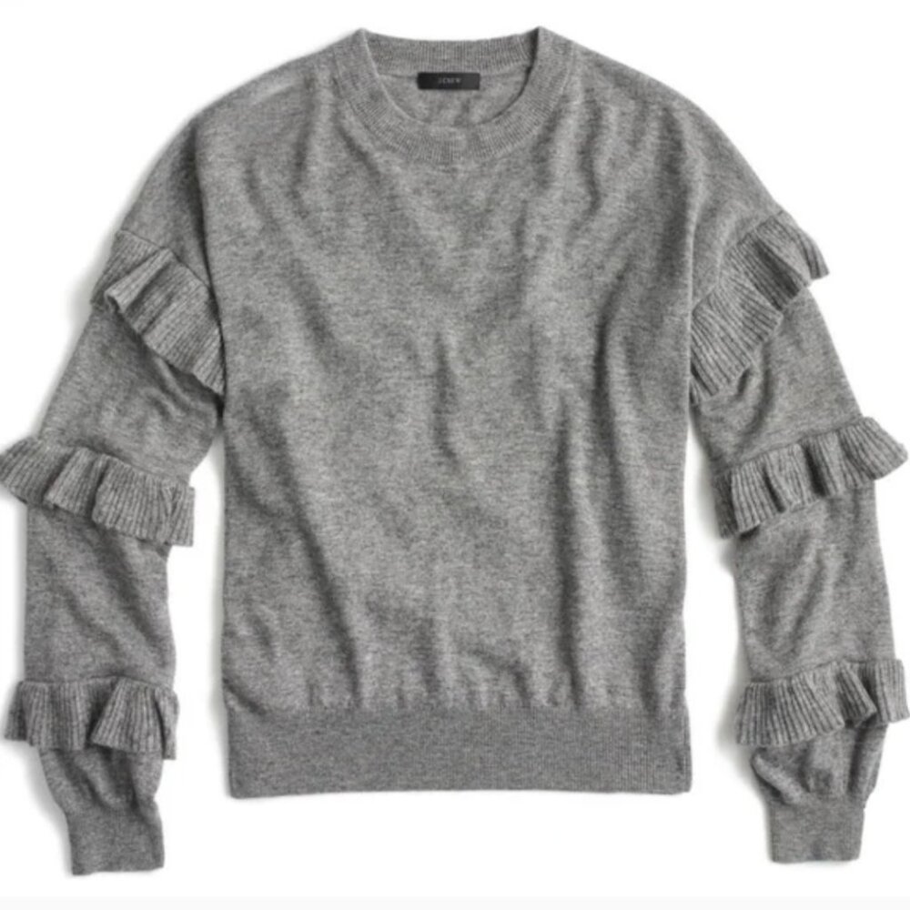 J.Crew long sleeve sweater with ruffle sleeves